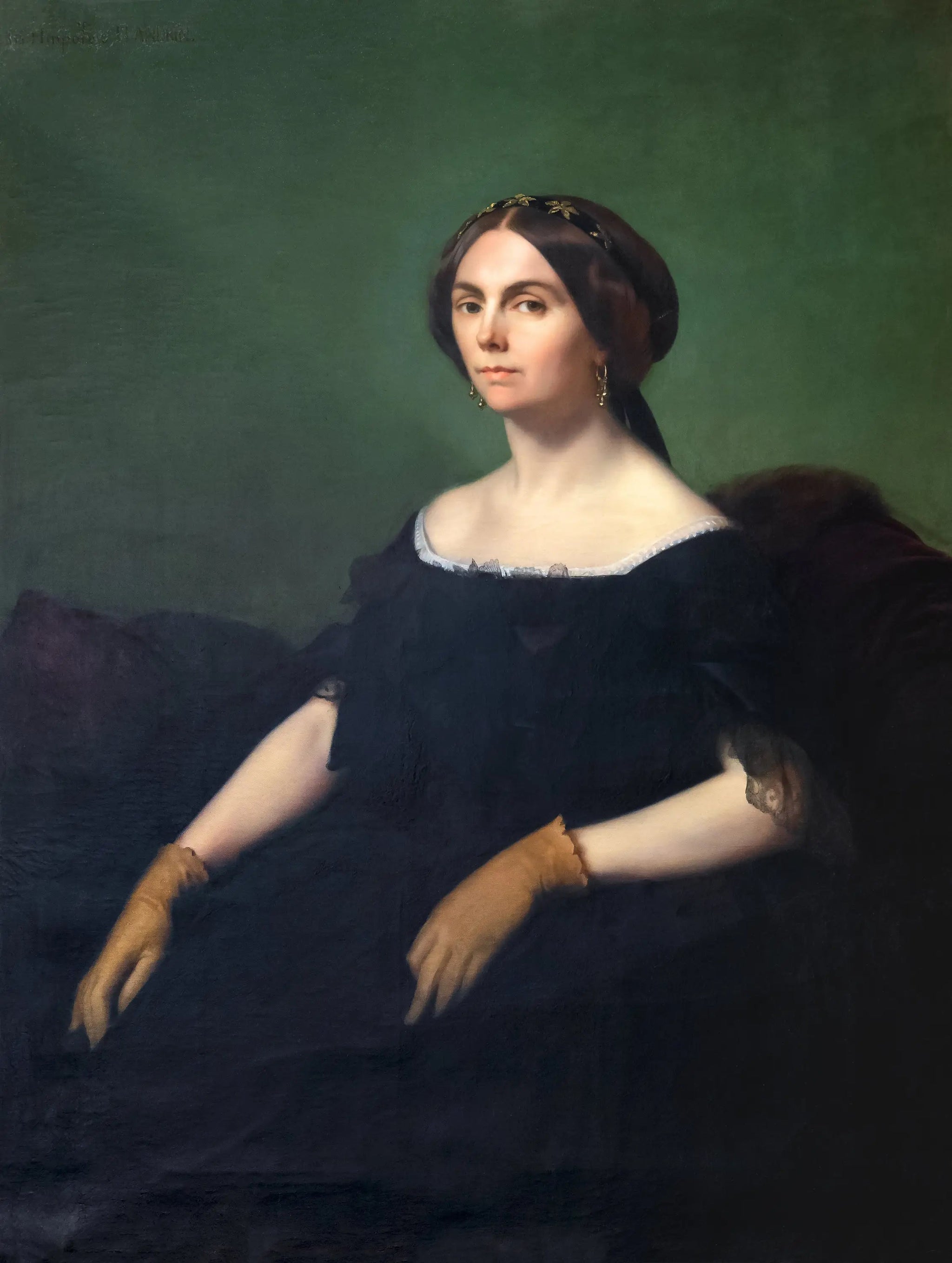 Portrait de la comtesse de Goyon - Hippolyte Flandrin image 1 reproduction de peinture à l’huile