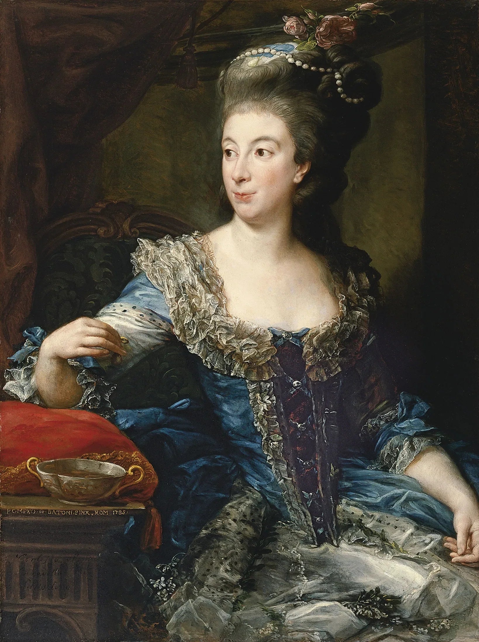 Portrait de la comtesse Maria Benedetta di San Martino - Pompeo Batoni image 1 tableau peint à l’huile sur toile