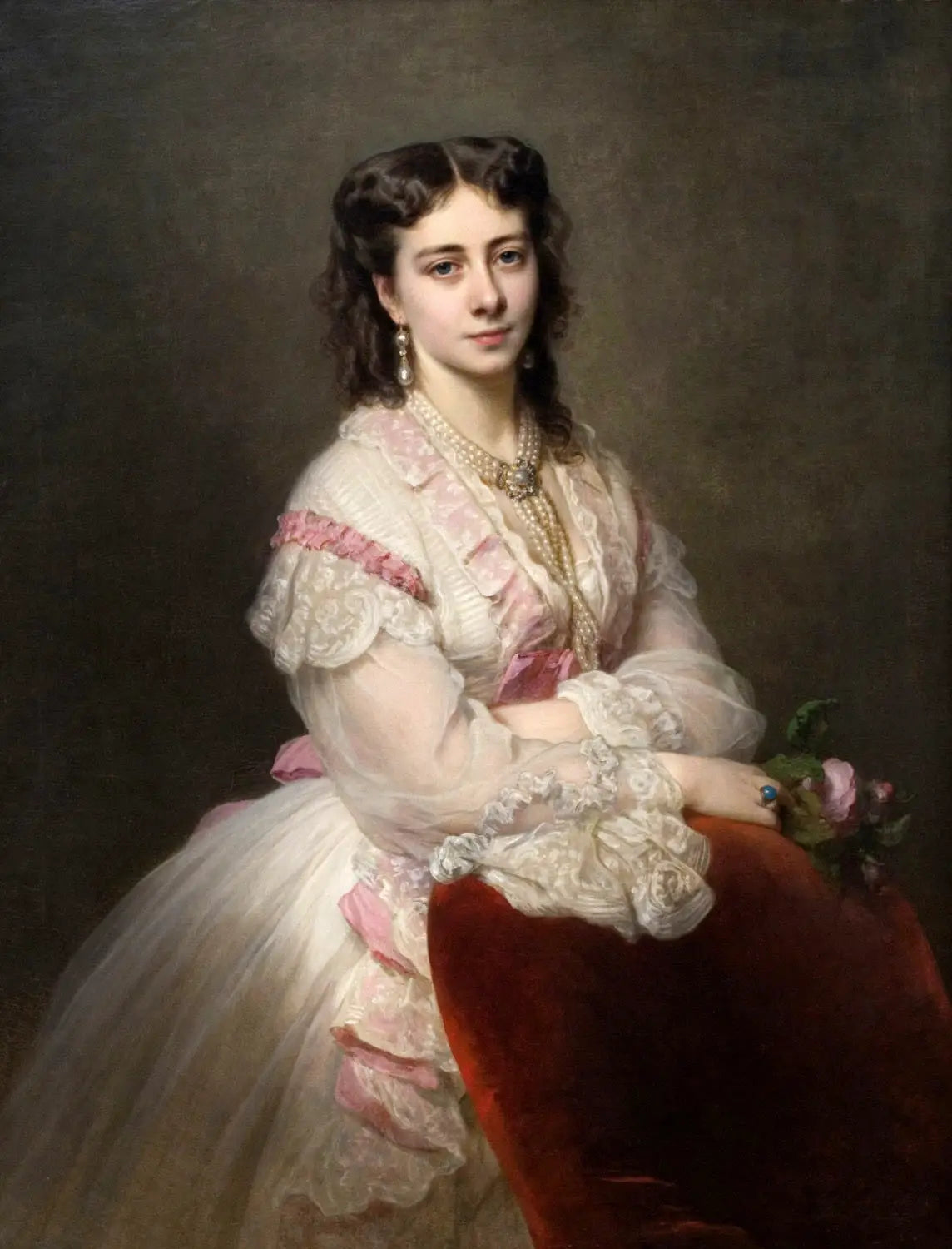 Portrait de la comtesse Marie Branicka de Bialacerkiew [née princesse Sapieha] - Franz Xaver Winterhalter image 1 tableau peint à l’huile sur toile