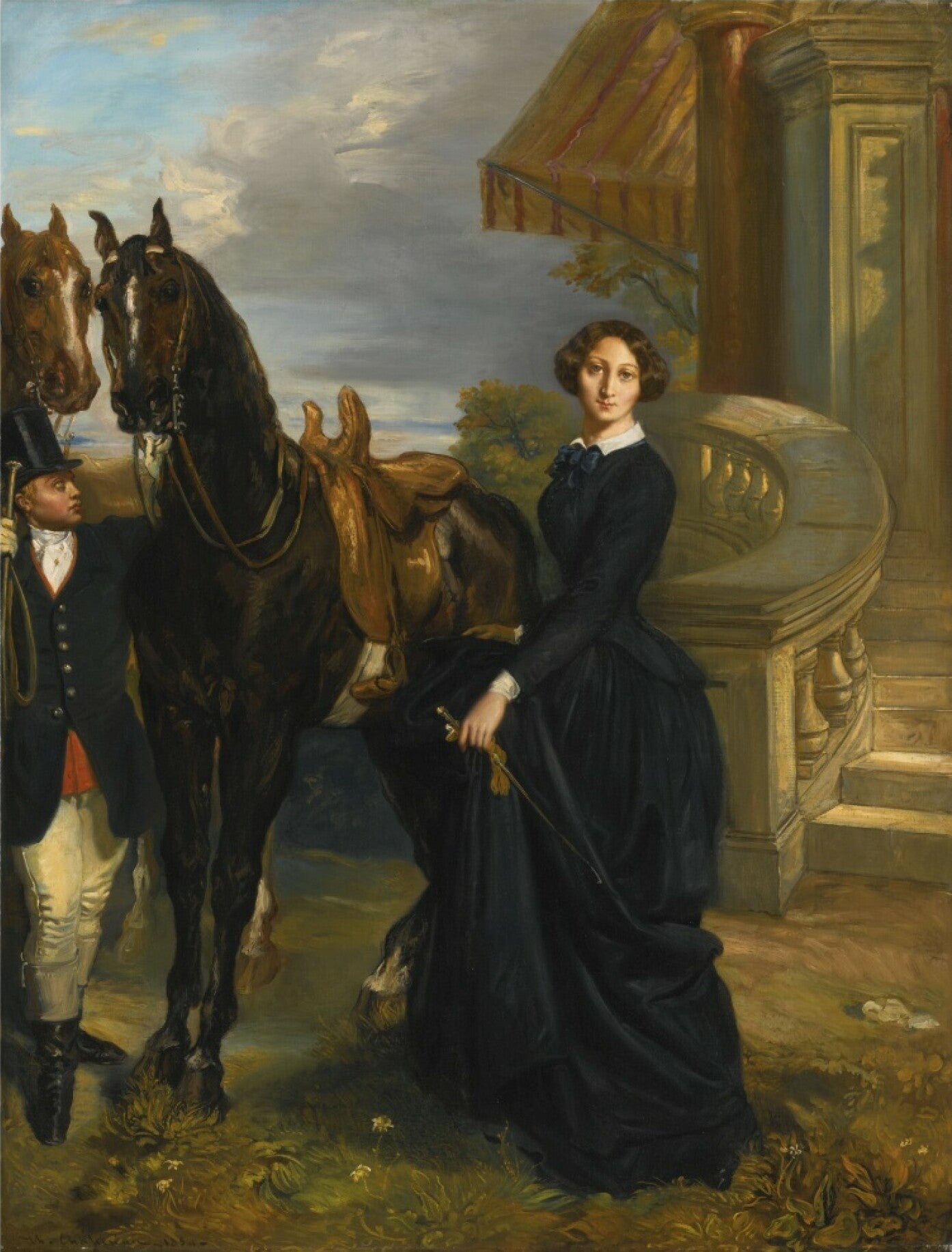 Portrait de la comtesse de Ranchicourt partant pour la chasse à courre - Théodore Chassériau image 1 tableau peint à l’huile sur toile
