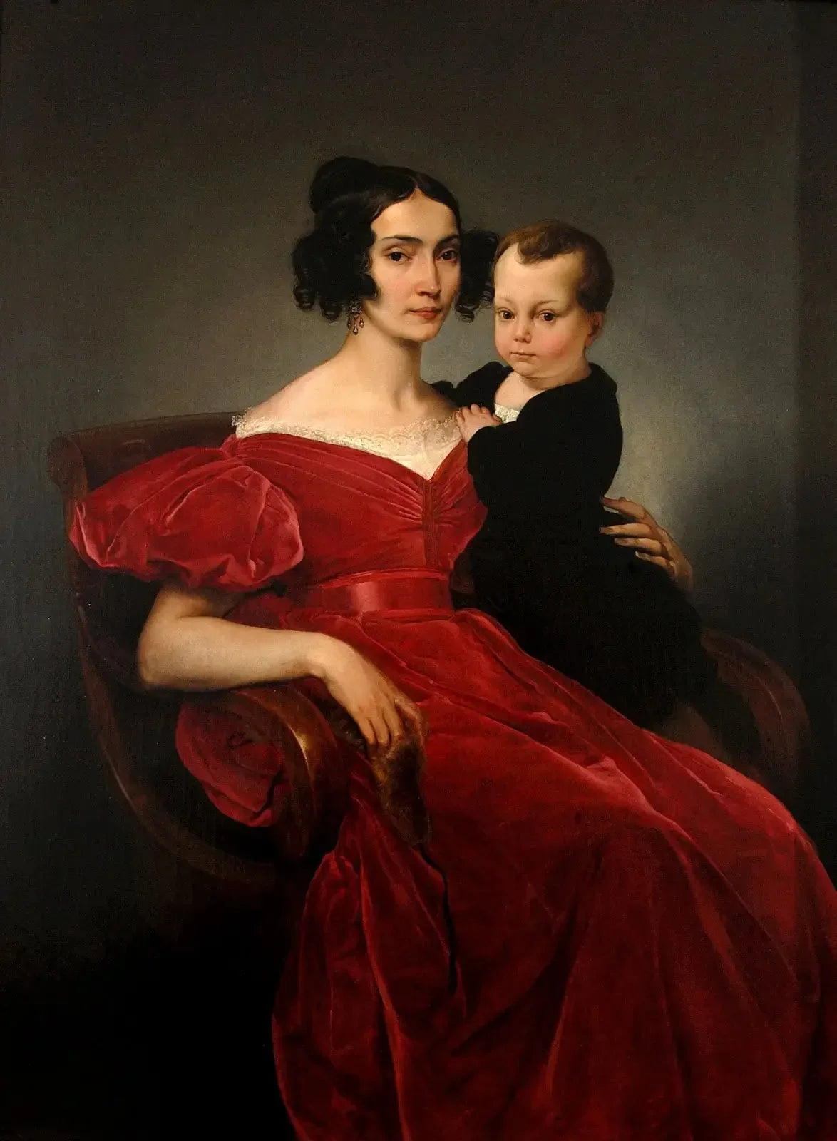 Portrait de la comtesse Teresa Zumali Marsili avec son fils Giuseppe - Francesco Hayez image 1 reproduction réalisée par Alpha Reproduction