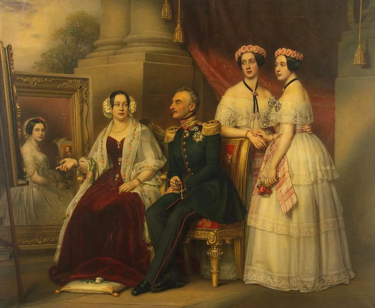 Portrait de la famille du duc de Saxe-Altenbourg Joseph - Joseph Karl Stieler image 1 copie peinte à la main à l’huile