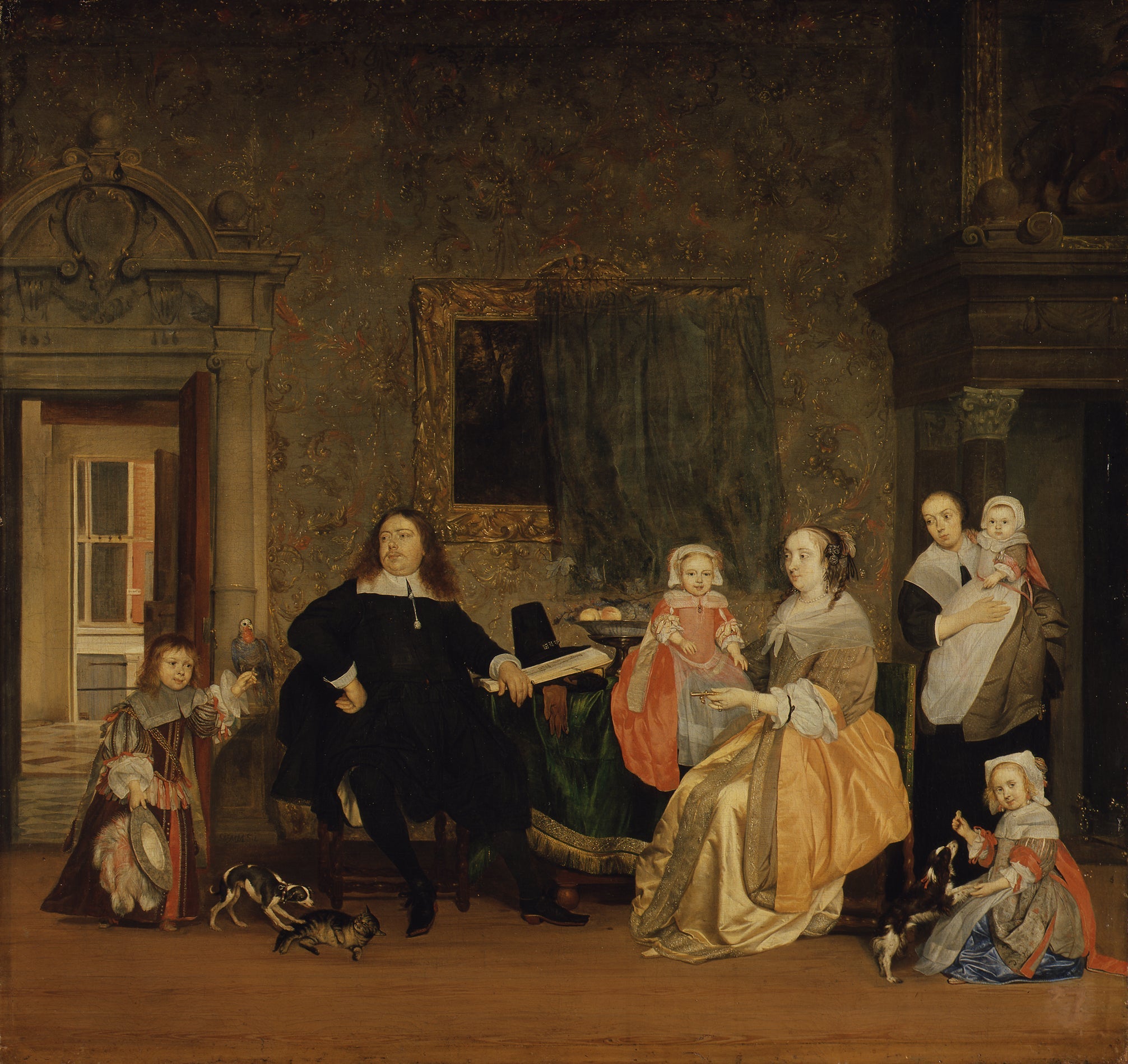 Portrait de la famille Hinlopen - Gabriel Metsu image 1 tableau peint à l’huile sur toile