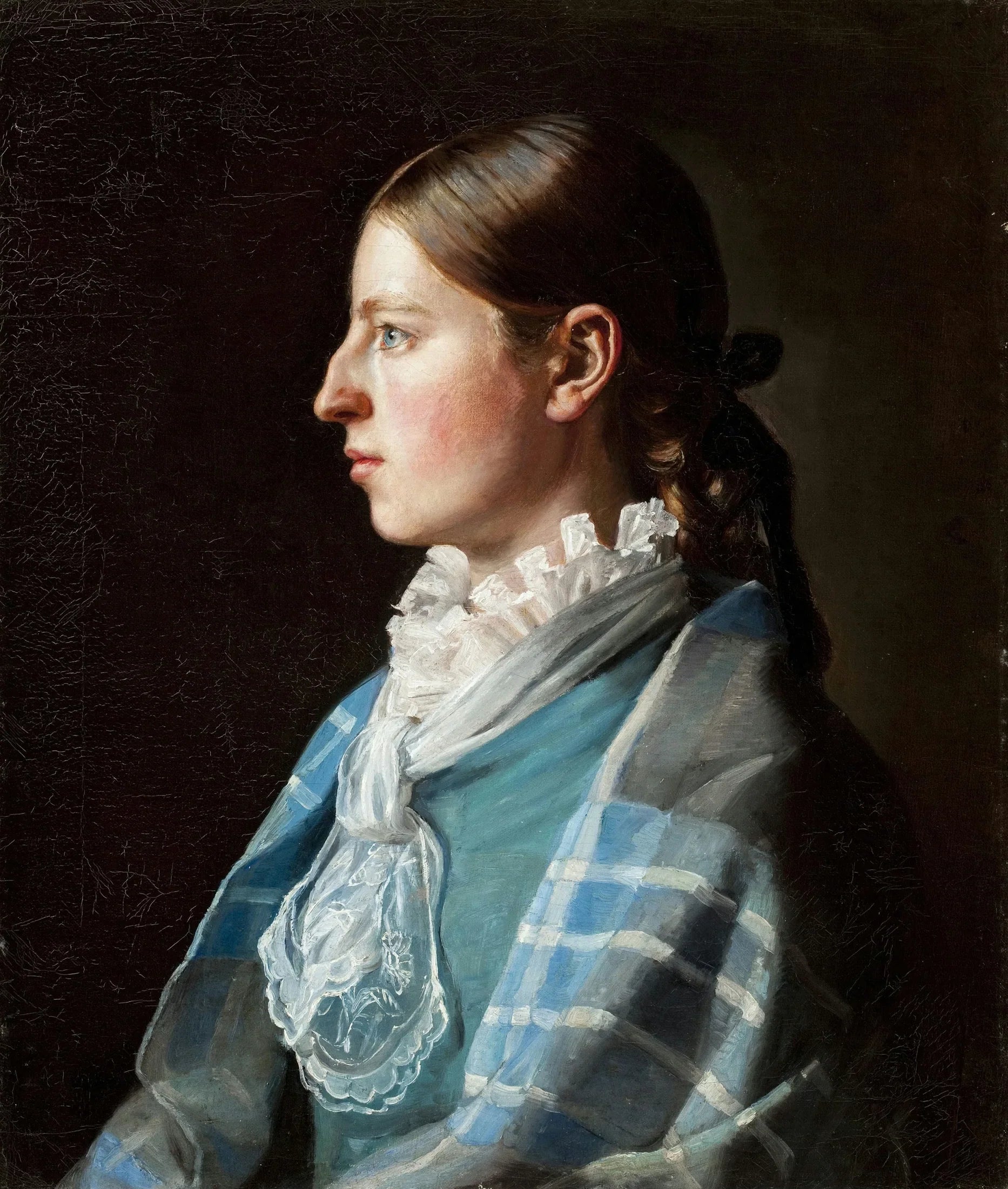 Portrait de la fiancée de l'artiste, Anna Brøndum. - Michael Peter Ancher image 1 reproduction artisanale de tableau