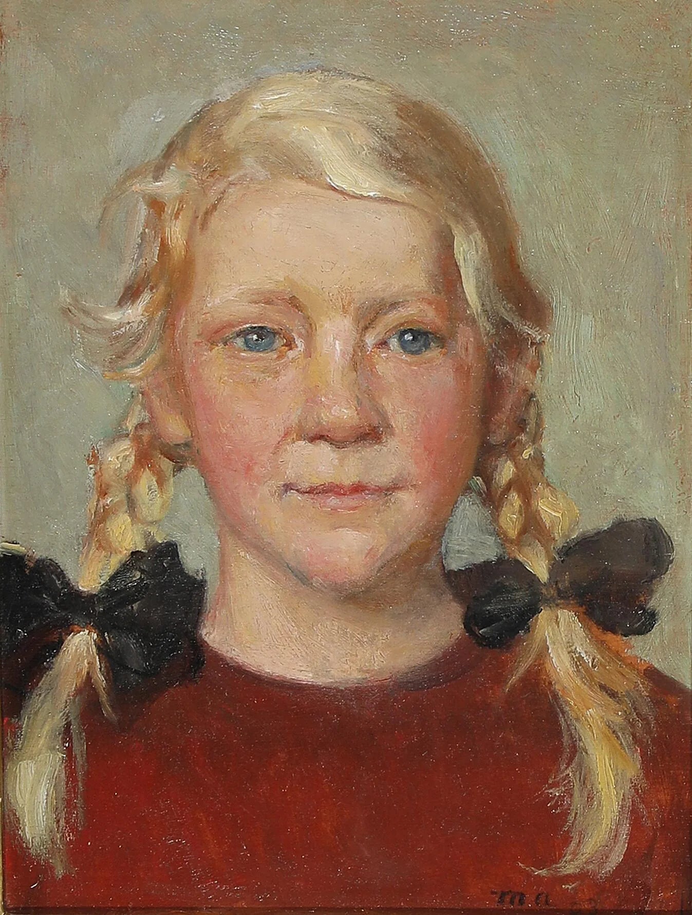 Portrait de la fille du pêcheur Fedder. - Michael Peter Ancher image 1 reproduction artisanale de tableau