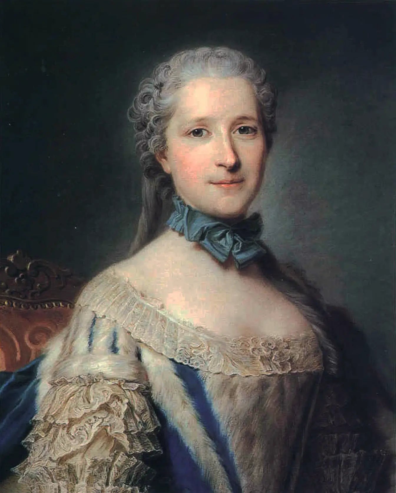 Portrait de la Maréchale de Belle-Isle - Maurice-Quentin de La Tour image 1 reproduction artisanale de tableau