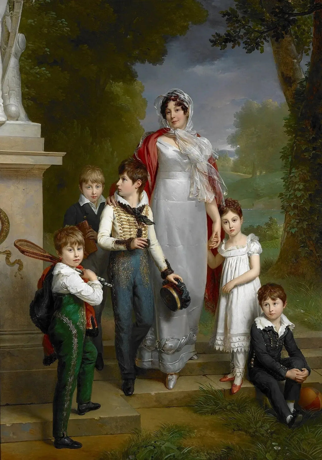 Portrait de la maréchale Lannes et ses enfants - François Gérard image 2 tableau peint à l’huile sur toile