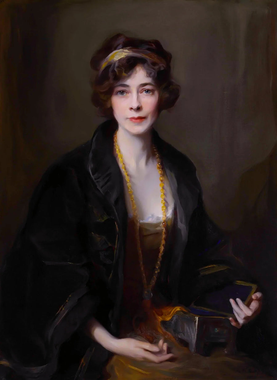 Portrait de la marquise de Douro, née l'honorable Lilian Maud Glen Coats, devenue plus tard 5e duchesse de Wellington, en buste - Philip de László