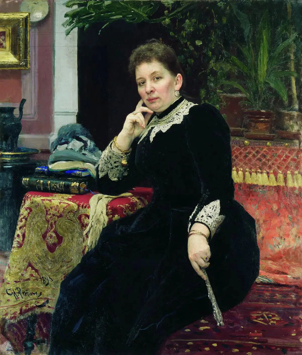 Portrait de la philanthrope Olga Sergueïevna Alexandrova-Heinz - Ilya Repin image 1 reproduction de peinture à l’huile