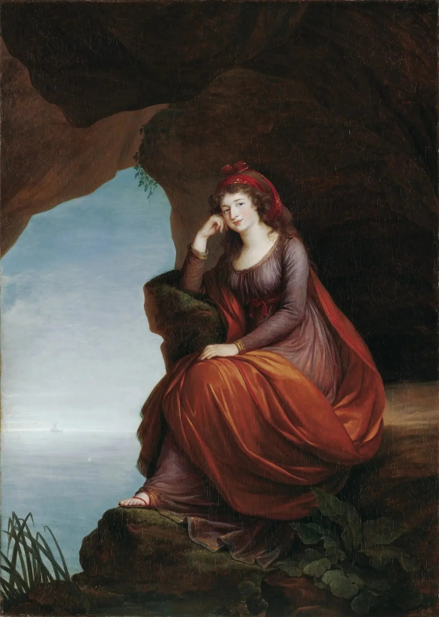 Portrait de la princesse Hermenegilde von Esterházy (1769-1845), née Liechtenstein, en Ariane à Naxos - Élisabeth Vigée Le Brun image 1 copie de tableau peinte à la main