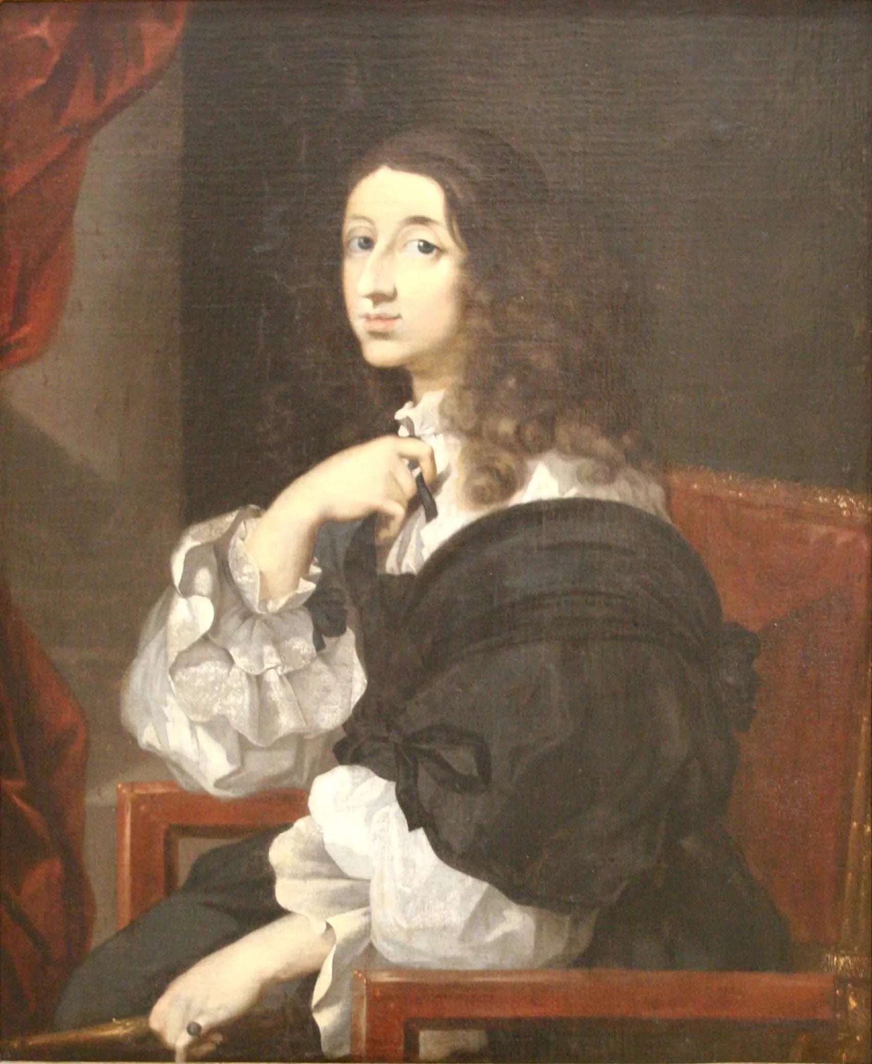 Portrait de la reine Christine de Suède - Sébastien Bourdon image 1 reproduction artisanale de tableau