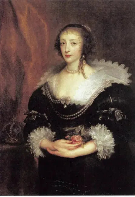 Portrait de la reine Henriette Marie - Antoine van Dyck image 1 copie peinte à la main à l’huile