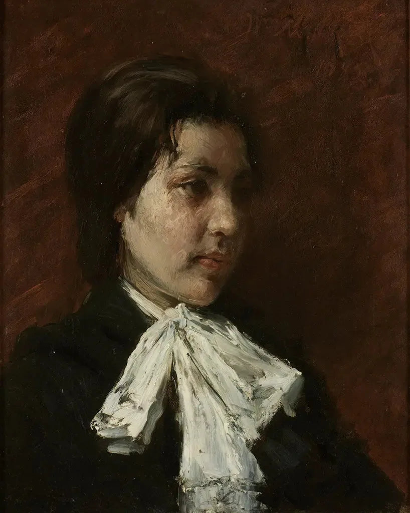 Portrait de la tête - William Merritt Chase image 1 reproduction artisanale de tableau