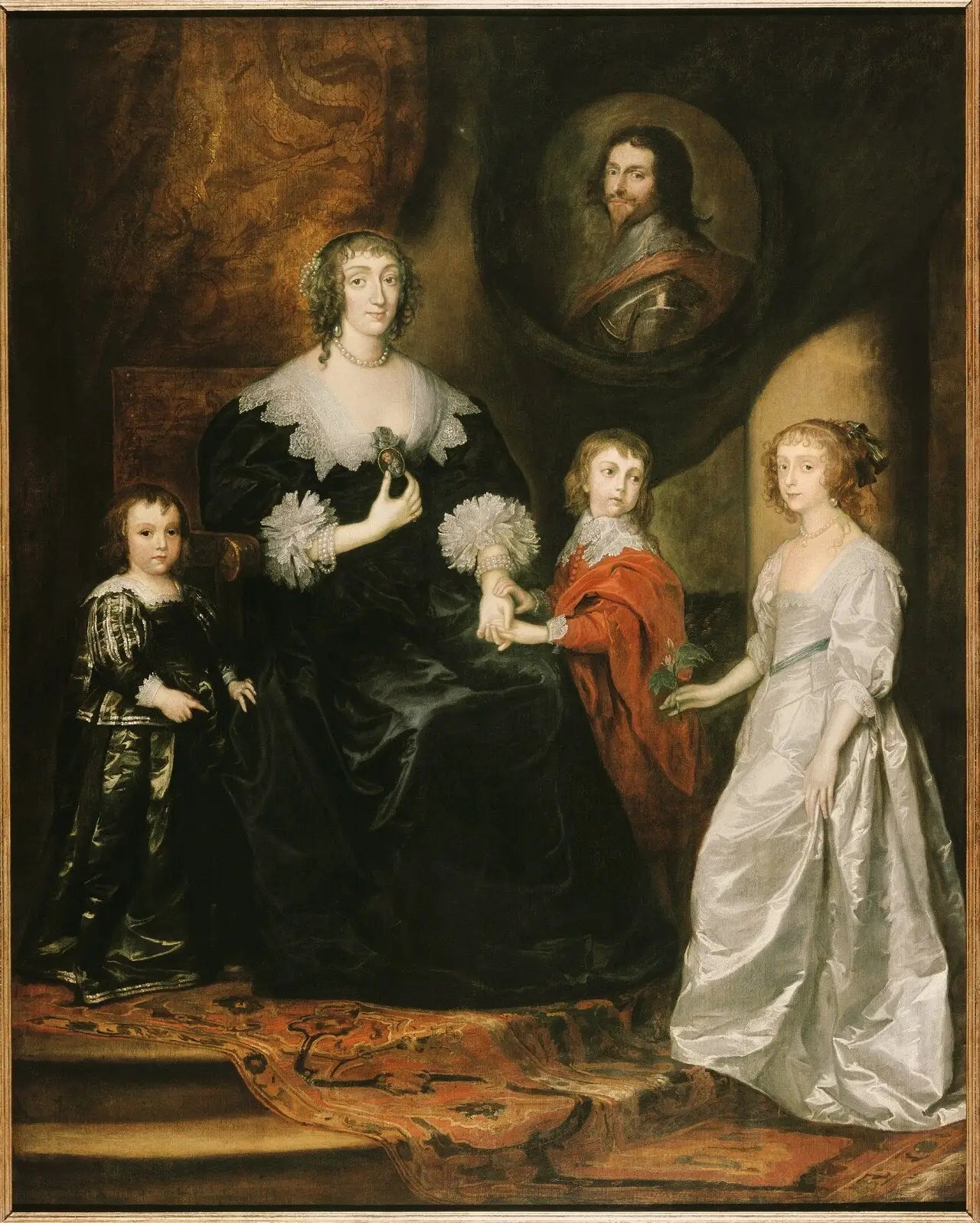 Portrait de la veuve du duc de Buckingham et de ses enfants - Antoine van Dyck image 1 reproduction artisanale de tableau