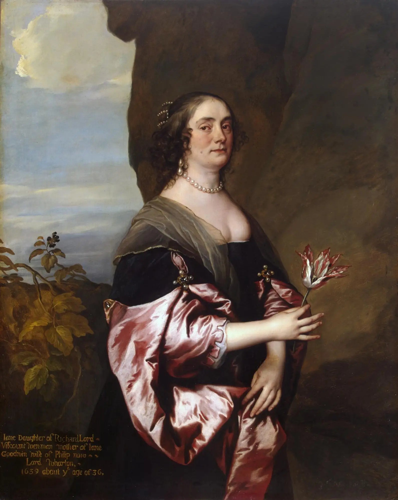 Portrait de Lady Jane Goodwin - Antoine van Dyck image 1 copie peinte à la main à l’huile