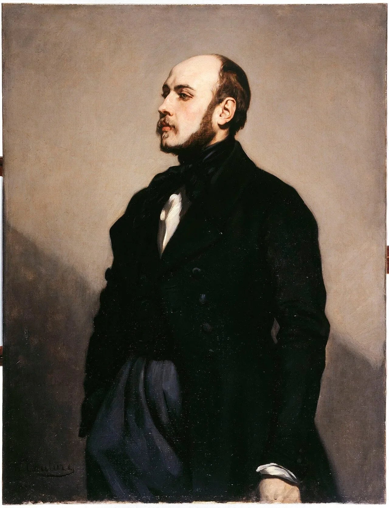 Portrait de Léon Ohnet - Thomas Couture image 1 copie peinte à la main à l’huile