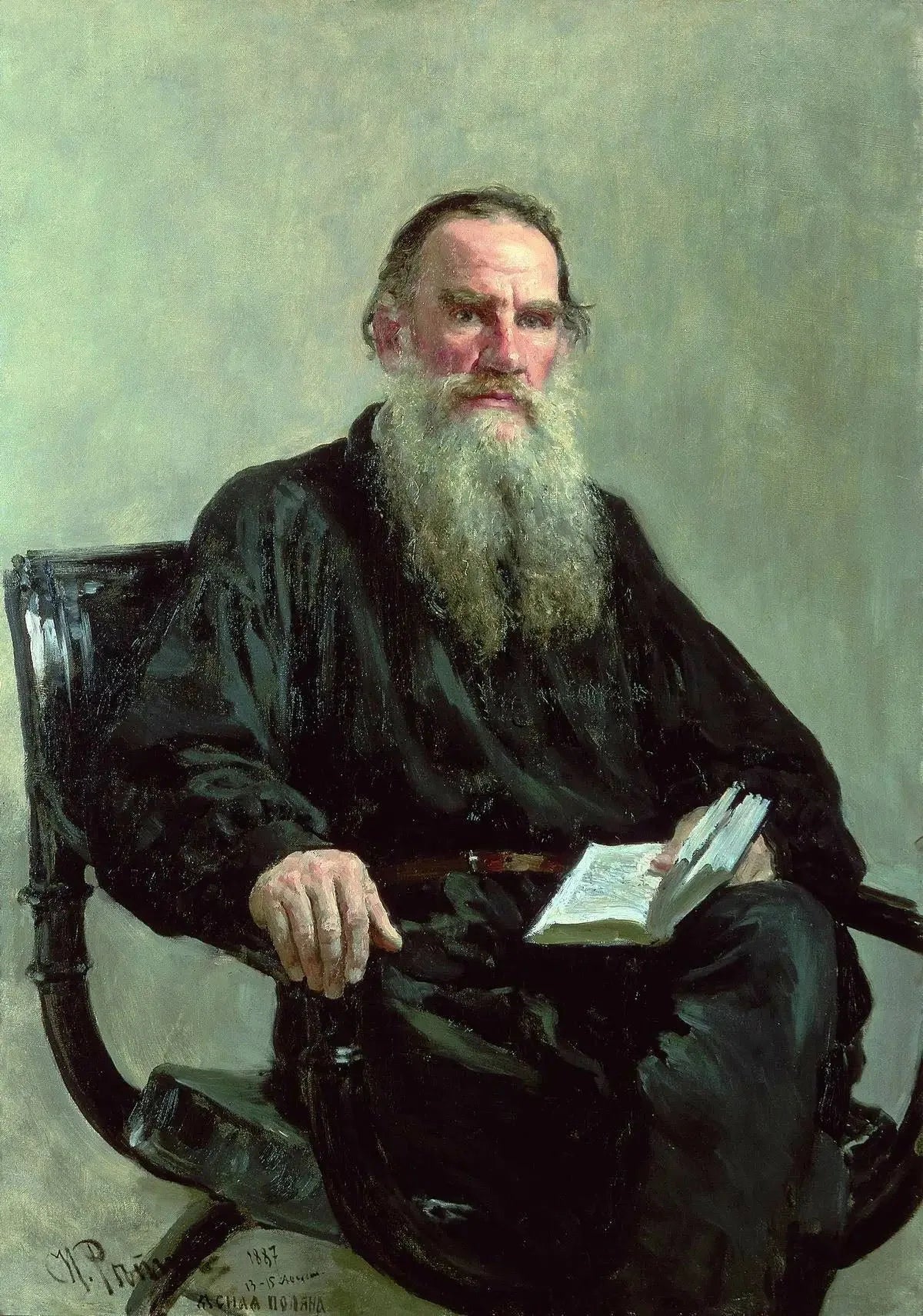 Portrait de Léon Tolstoï - Ilya Repin image 1 copie peinte à la main à l’huile