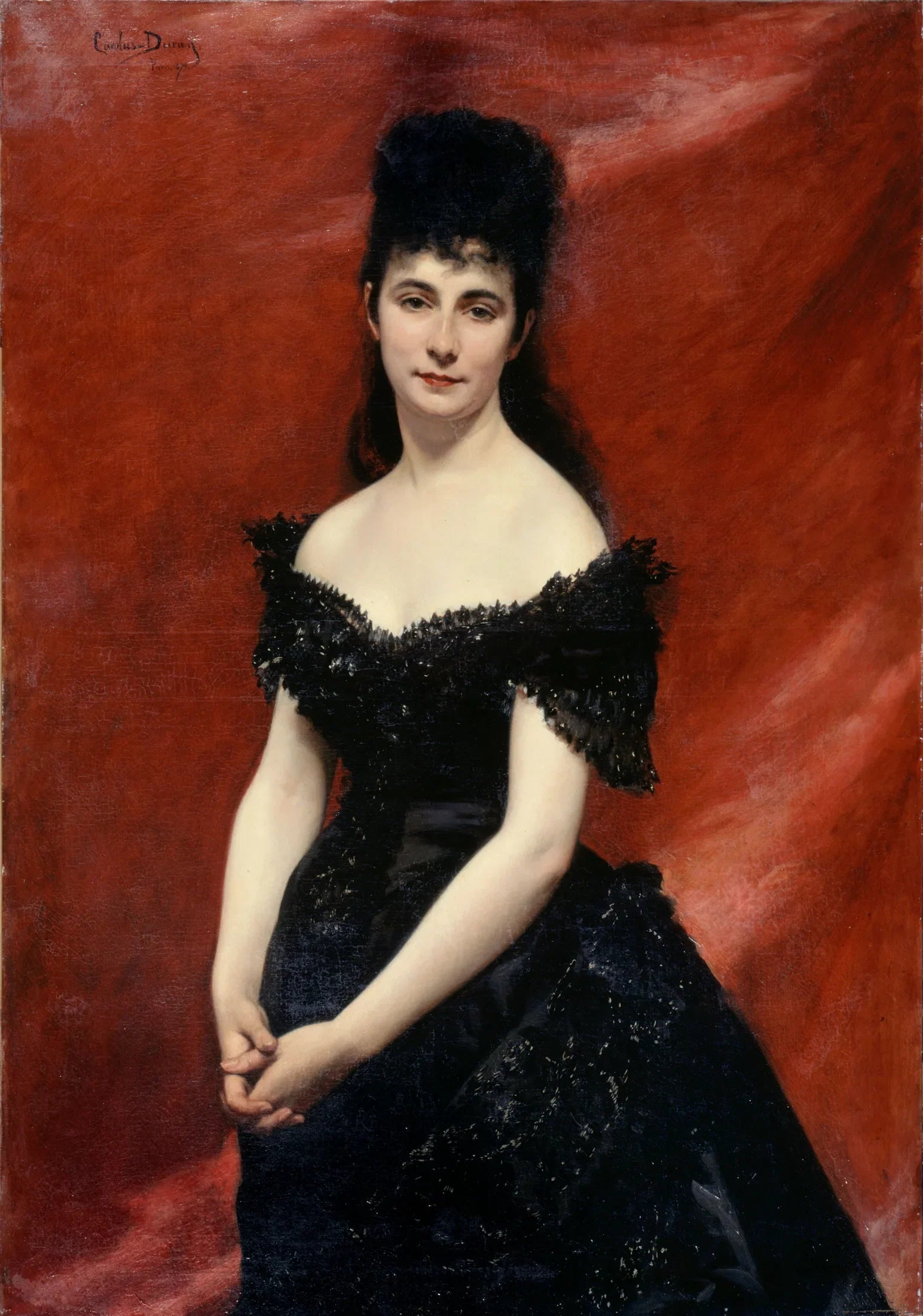 Portrait de Léonie Dufresne, baronne le Vavasseur, puis marquise de Vaucouleurs de Lanjamet - Carolus-Duran image 1 reproduction artisanale de tableau