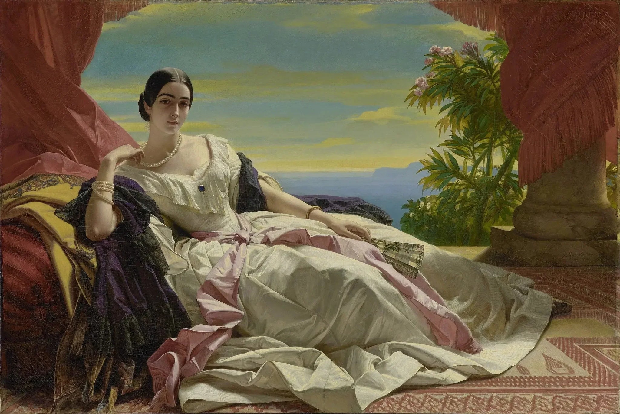 Portrait de Léonilla, princesse de Sayn-Wittgenstein-Sayn - Franz Xaver Winterhalter image 1 reproduction réalisée par Alpha Reproduction