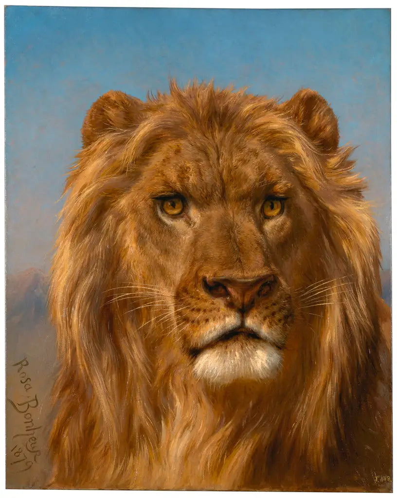 portrait de lion - Rosa Bonheur image 1 reproduction de peinture à l’huile