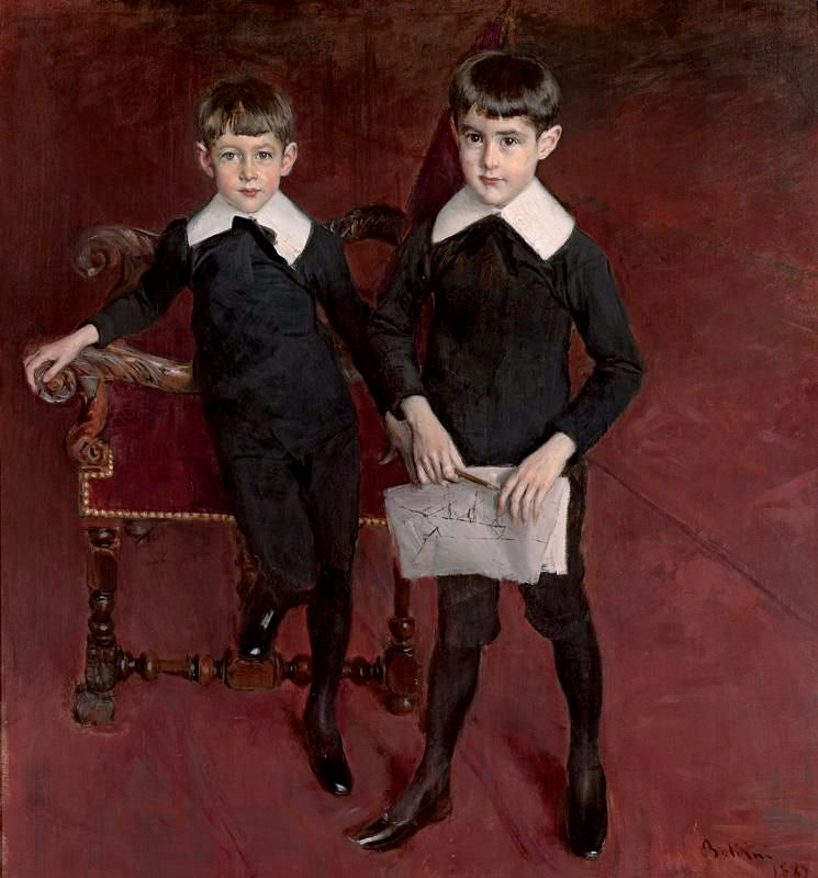 Portrait de Louis et Pedro Subercaseaux - Giovanni Boldini image 1 copie de tableau peinte à la main