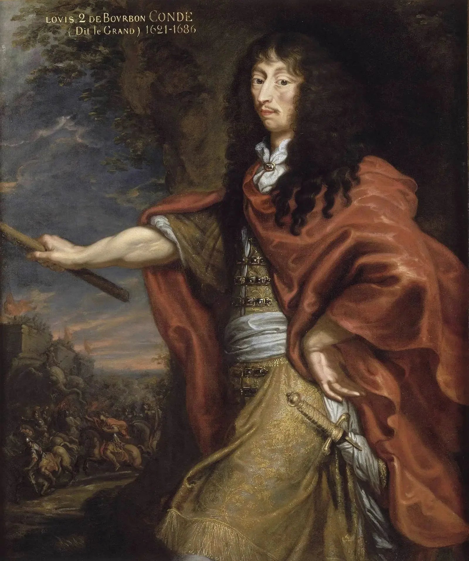 Portrait de Louis II, prince de Bourbon, surnommé le Grand Condé - Juste d'Egmont image 1 reproduction artisanale de tableau