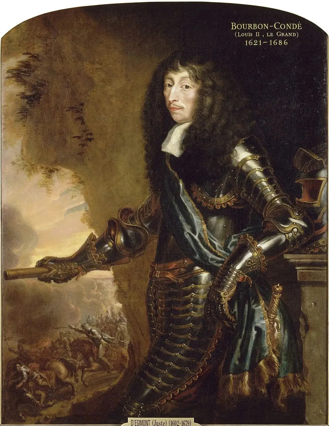 Portrait de Louis II, prince de Bourbon, surnommé le Grand Condé - Juste d'Egmont image 1 copie peinte à la main à l’huile