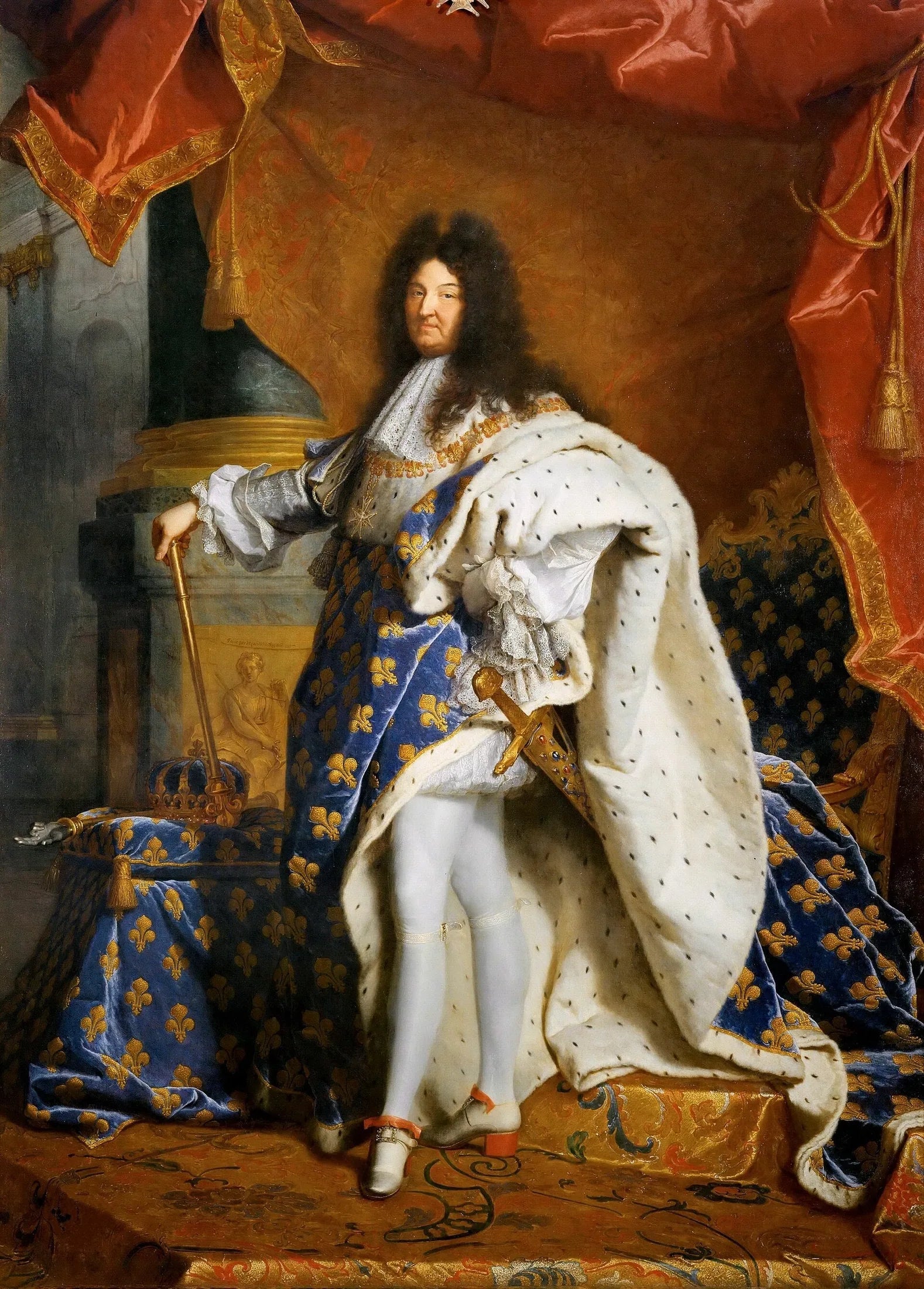Portrait de Louis XIV en costume de sacre - Hyacinthe Rigaud image 1 reproduction d’œuvre d’art à l’huile