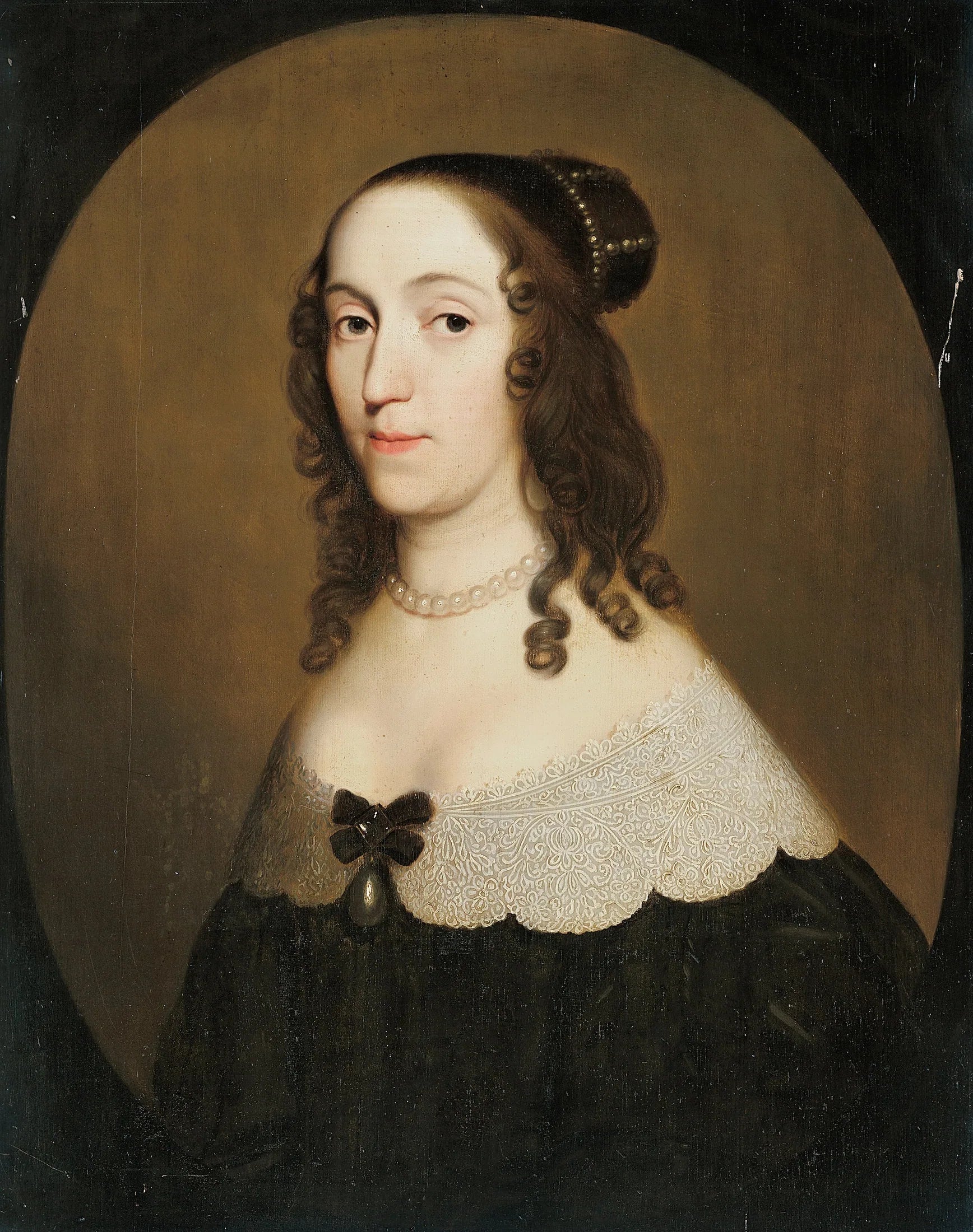 Portrait de Louise Christina (1606-1669), comtesse de Solms-Braunfels - Gerrit van Honthorst image 1 reproduction artisanale de tableau