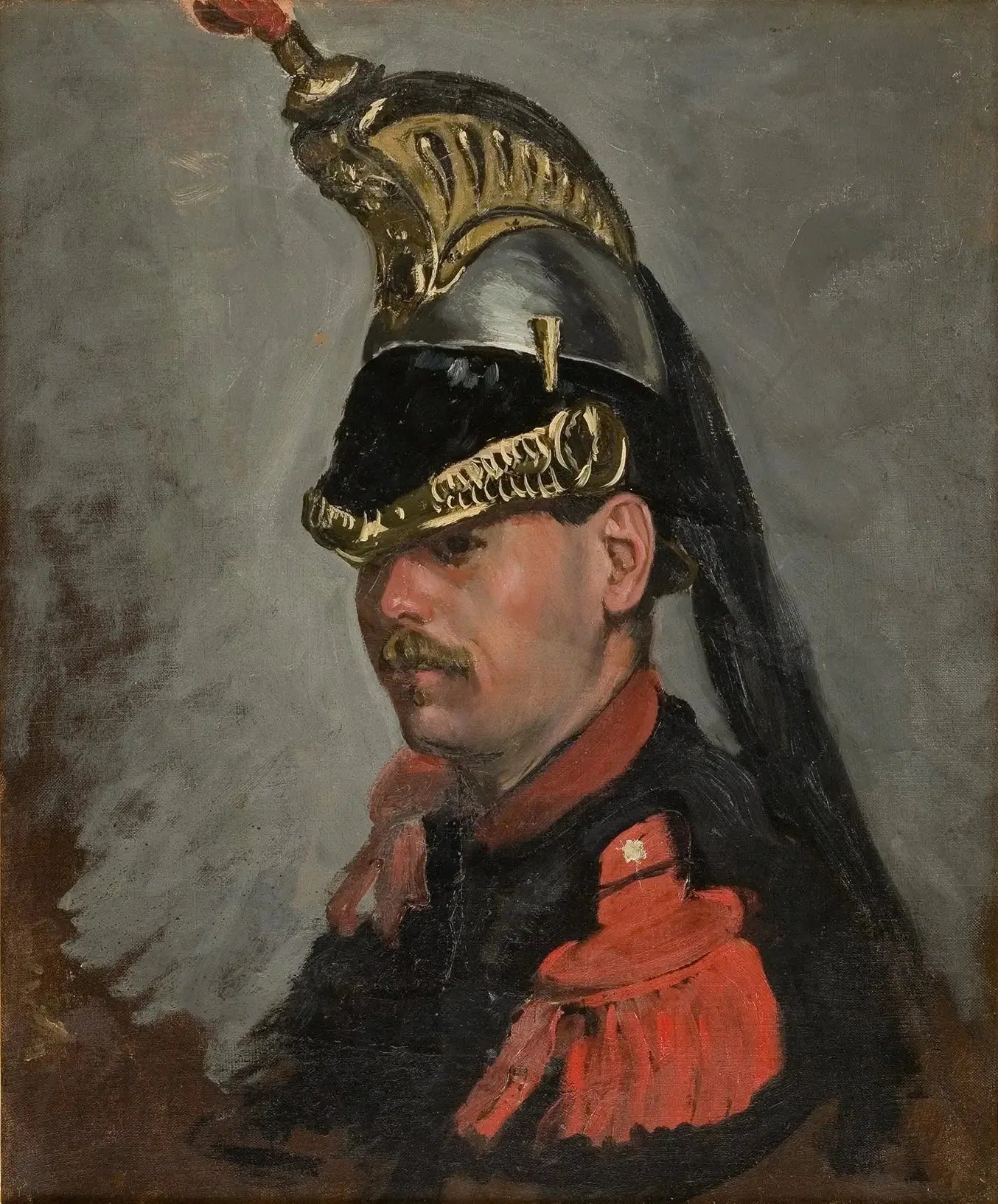 Portrait de M. Alphonse Tissié en cuirassier - Frédéric Bazille image 1 reproduction de peinture à l’huile