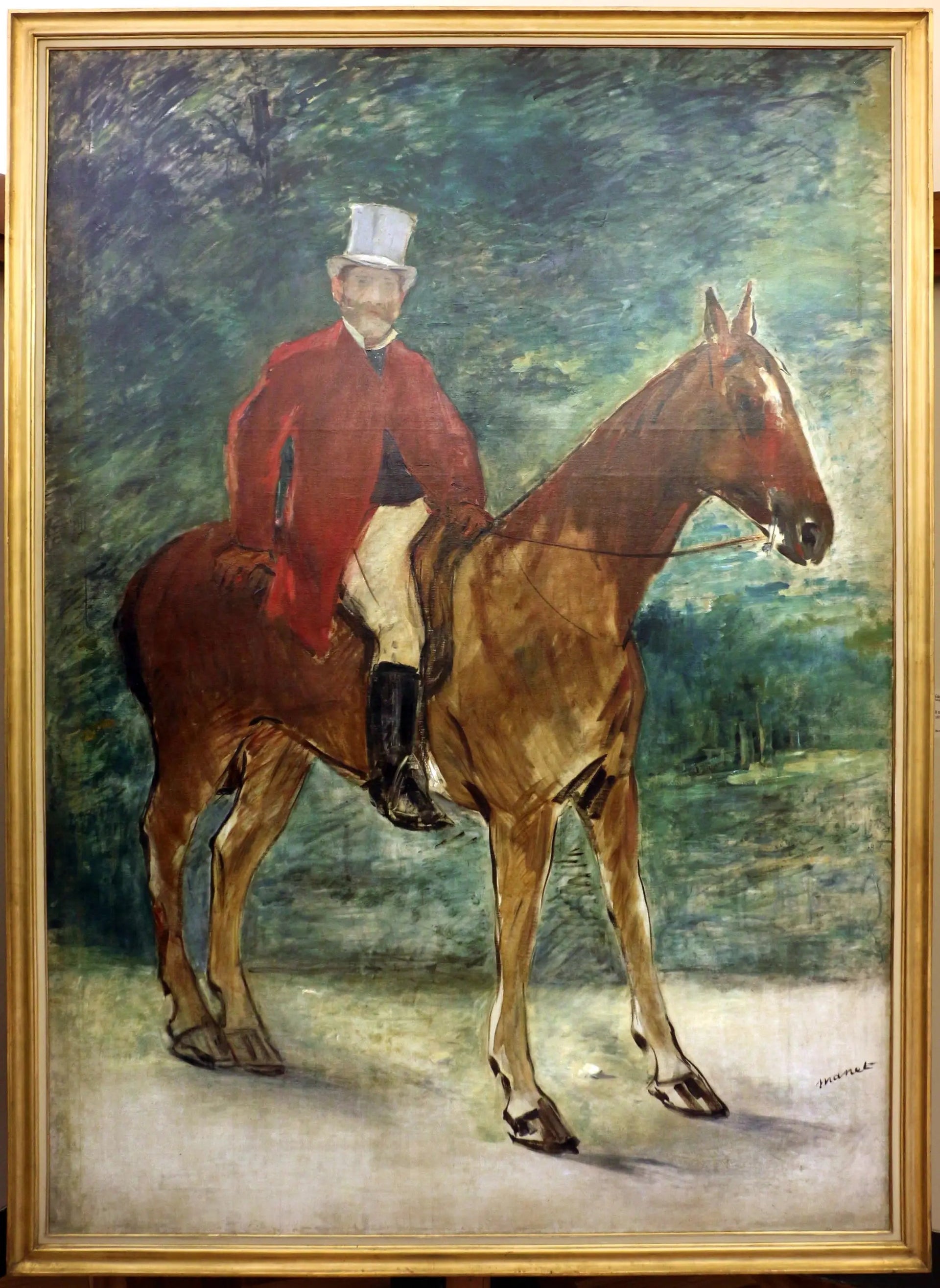 Portrait de M. Arnaud à cheval - Édouard Manet image 1 reproduction artisanale de tableau