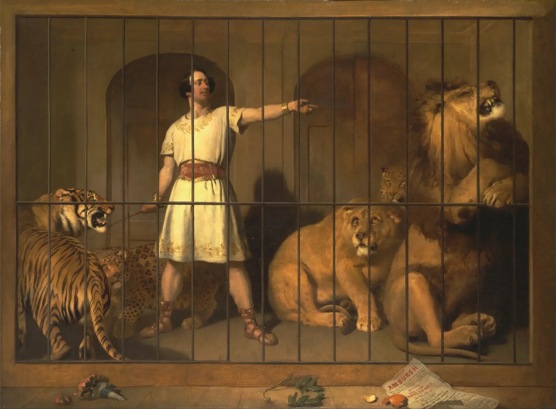 Portrait de M. Van Amburgh, tel qu'il apparaissait avec ses animaux au théâtre de Londres - Edwin Henry Landseer image 1 reproduction réalisée par Alpha Reproduction