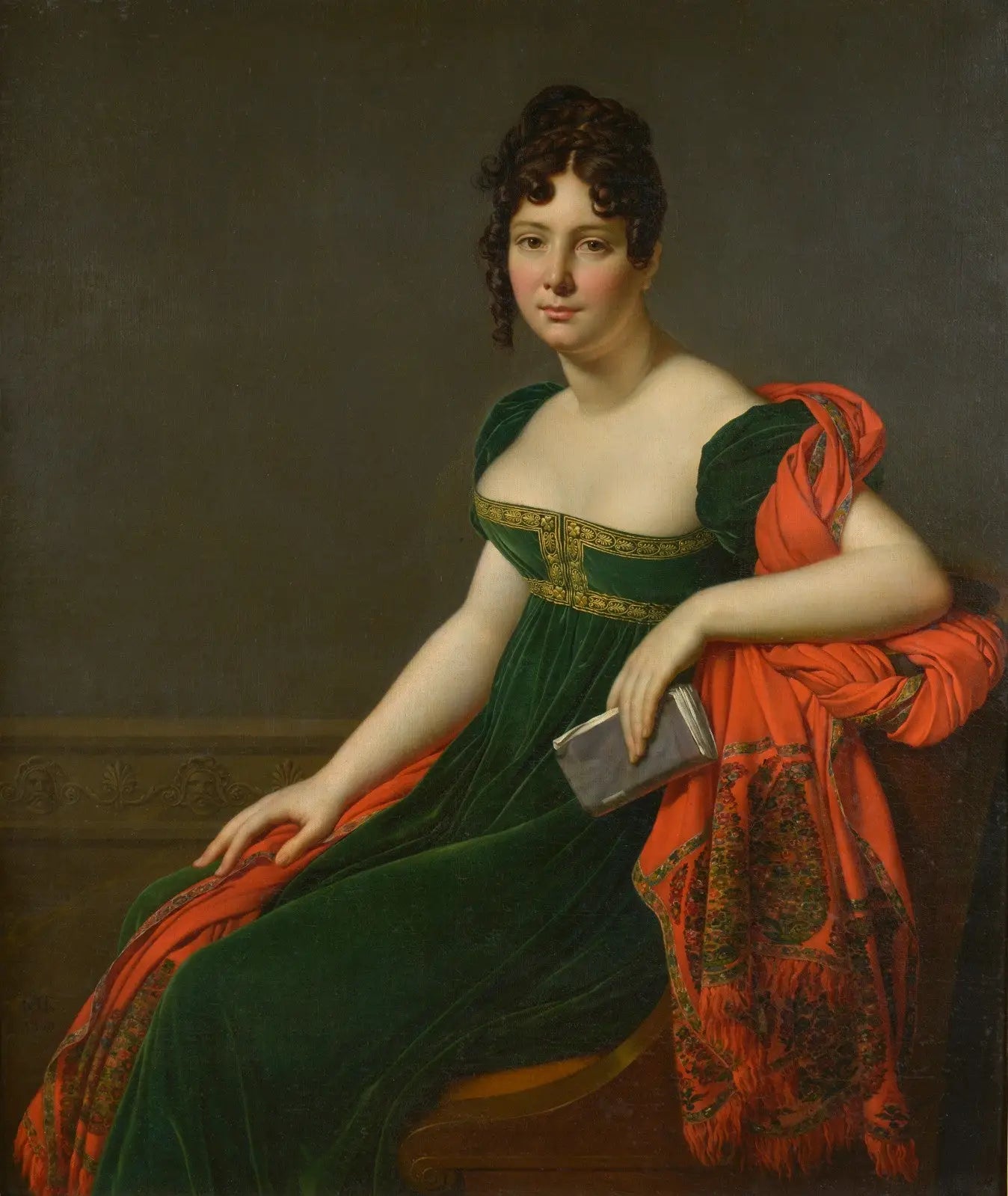Portrait de Madame Augustine Bertin de Veaux - Anne-Louis Girodet image 1 reproduction de peinture à l’huile