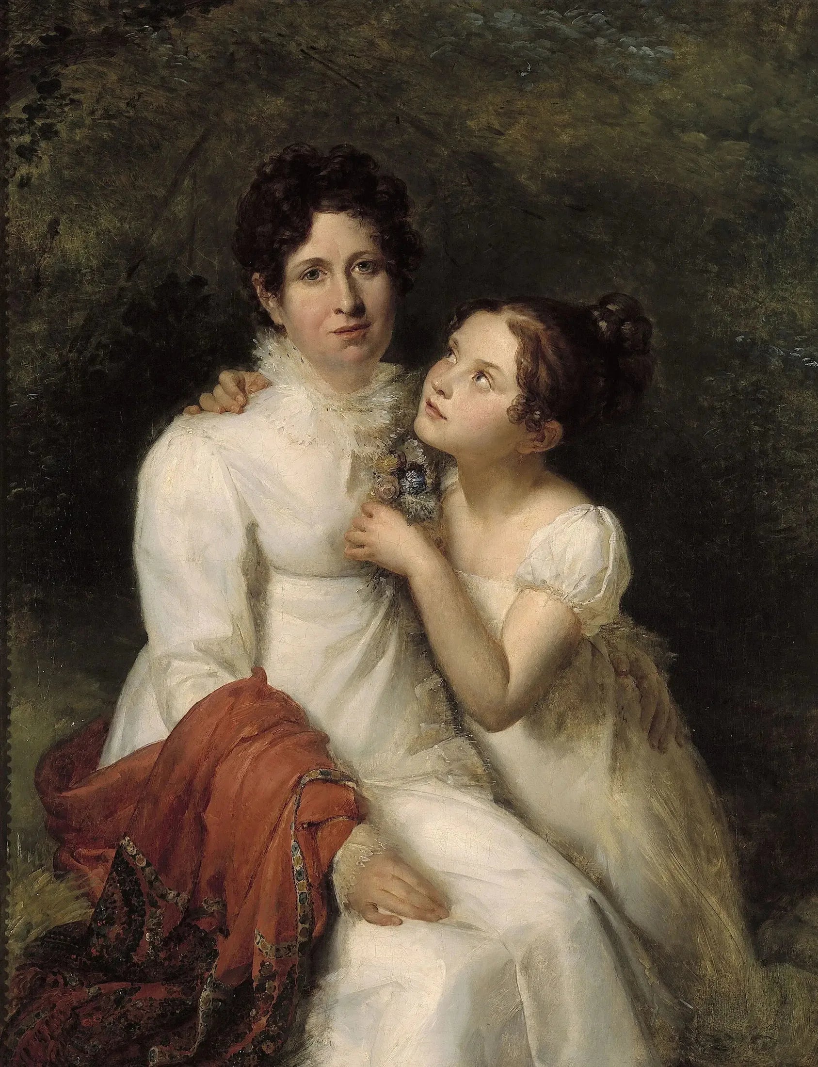 Portrait de Madame Bauquin Du Boulay et de sa nièce Mademoiselle Bauquin de La Souche - François Gérard image 2 copie de tableau peinte à la main