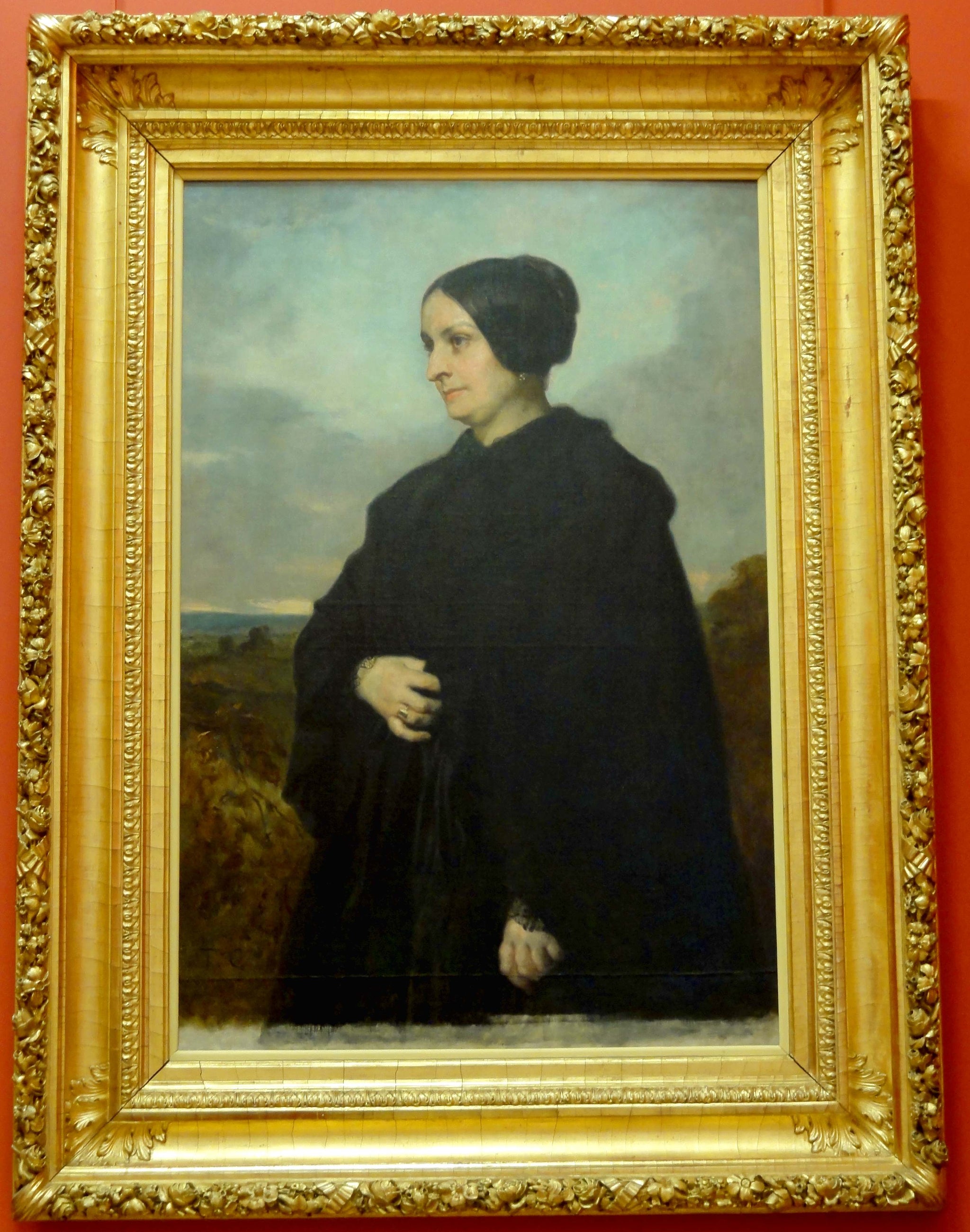 Portrait de Madame La Rivière (Titre d'usage) - Thomas Couture image 1 tableau peint à l’huile sur toile