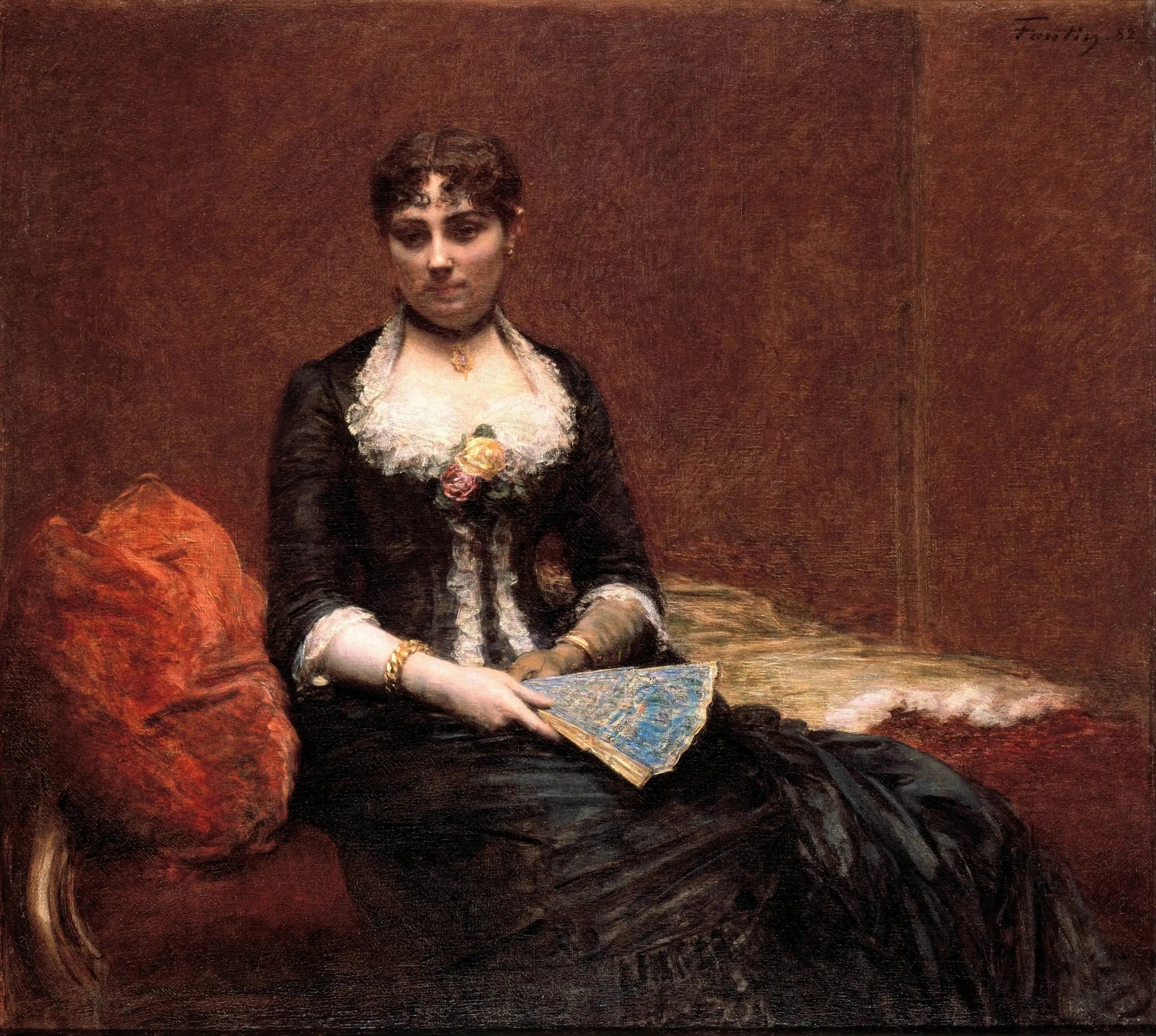 Portrait de Madame Léon Maître (Portrait de Madame Léon Maître) - Henri Fantin-Latour image 1 reproduction de peinture à l’huile