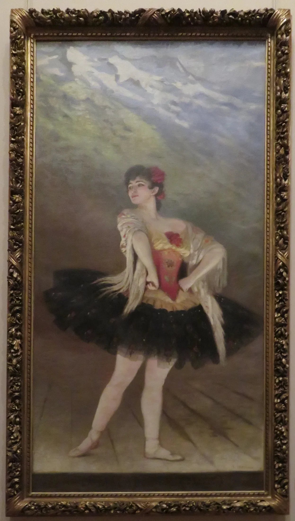 Portrait de Mademoiselle Sandrini - Édouard Debat image 1 reproduction de peinture à l’huile