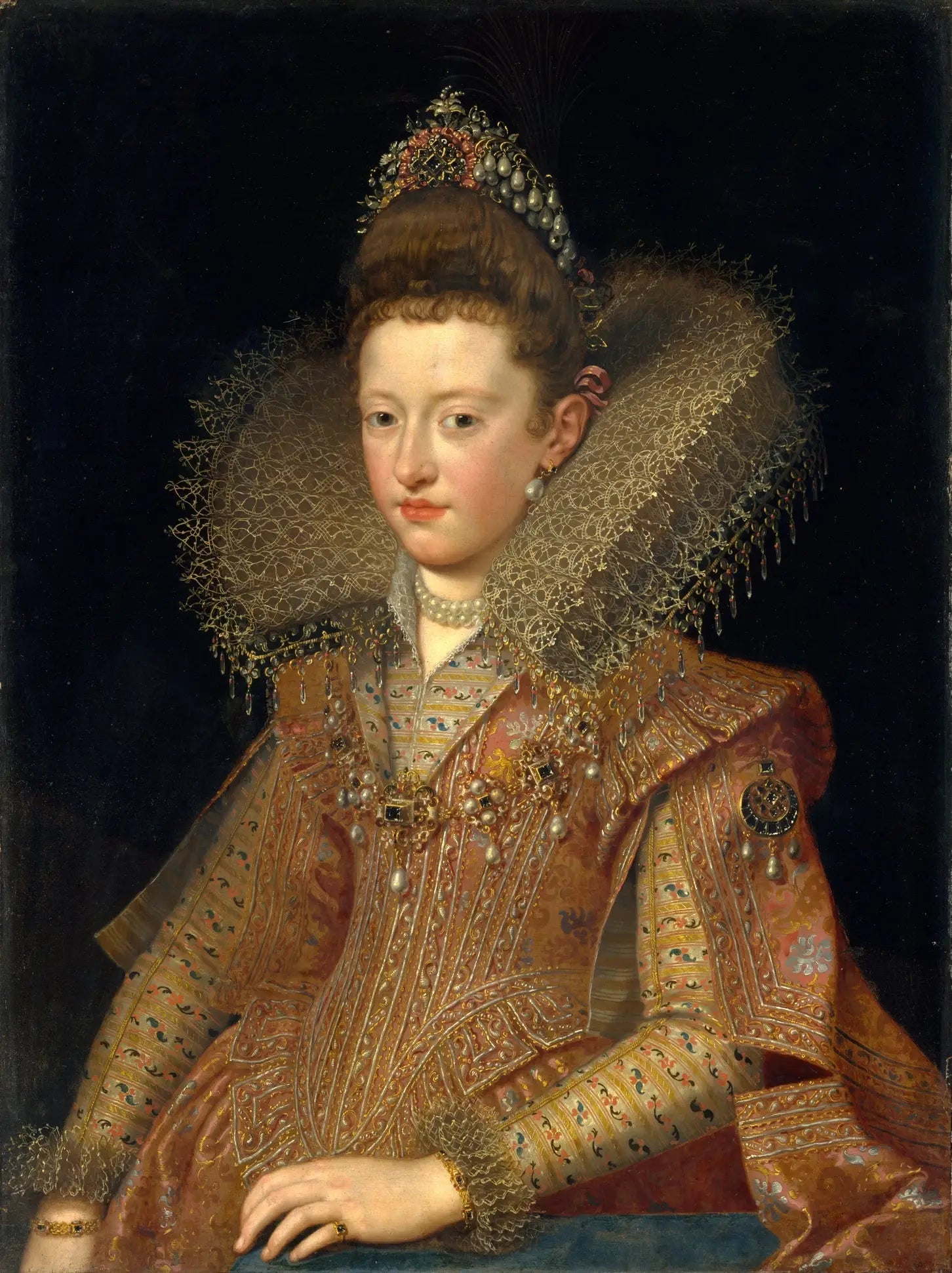 Portrait de Marguerite de Gonzague (1591-1632), princesse de Mantoue - Frans Pourbus the Younger image 1 copie de tableau peinte à la main