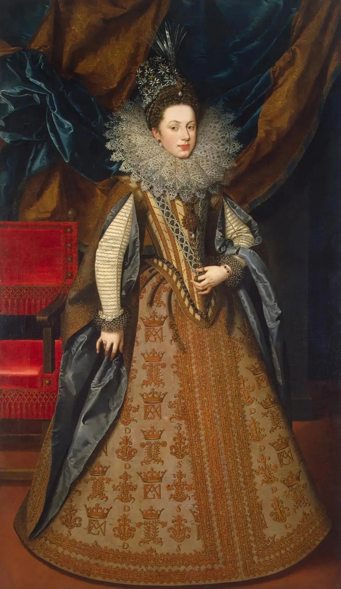 Portrait de Marguerite de Savoie, duchesse de Mantoue - Frans Pourbus the Younger image 1 copie peinte à la main à l’huile