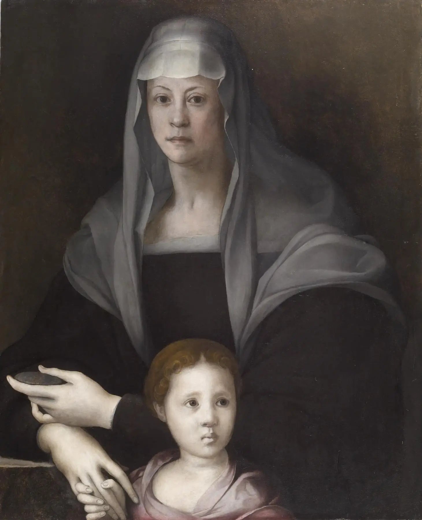 Portrait de Maria Salviati de Médicis avec Giulia de Médicis - Pontormo image 1 reproduction de peinture à l’huile