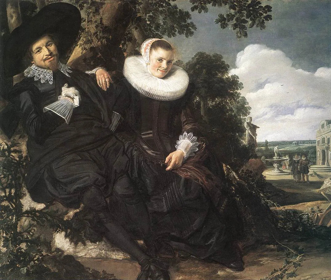 Portrait de mariage d'Isaac Massa et Beatrix van der Laen - Frans Hals image 1 copie peinte à la main à l’huile