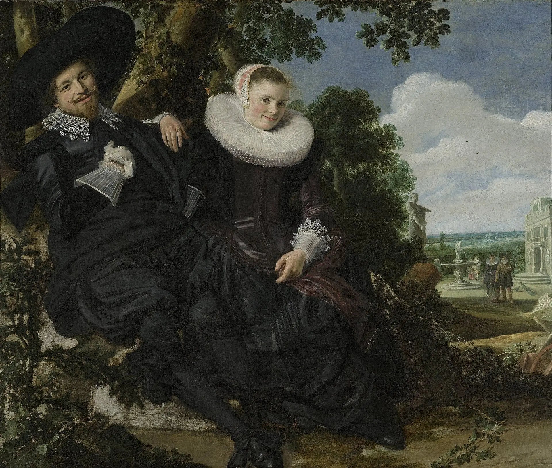 Portrait de mariage probable d'Isaac Massa et Beatrix van der Laen - Frans Hals image 1 copie de tableau peinte à la main