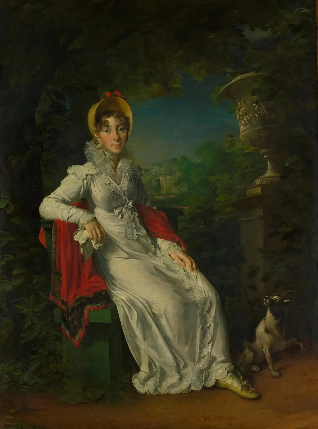 Portrait de Marie Caroline Ferdinande Louise de Naples, épouse de Charles Ferdinand, duc de Berry, dans le parc de Bagatelle au bois de Boulogne, Paris - François Gérard image 3 copie peinte à la main à l’huile