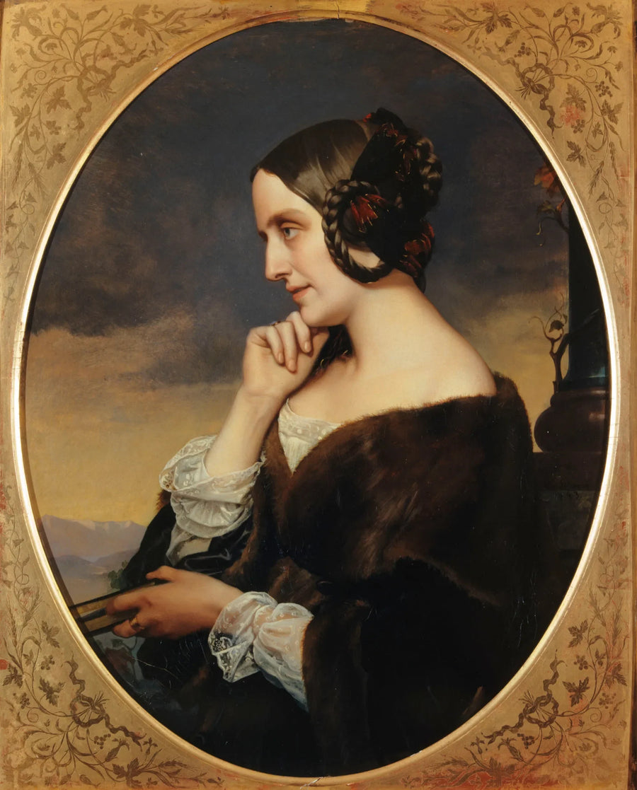 Portrait de Marie de Flavigny, comtesse d'Agoult - Henri Lehmann image 1 reproduction d’œuvre d’art à l’huile