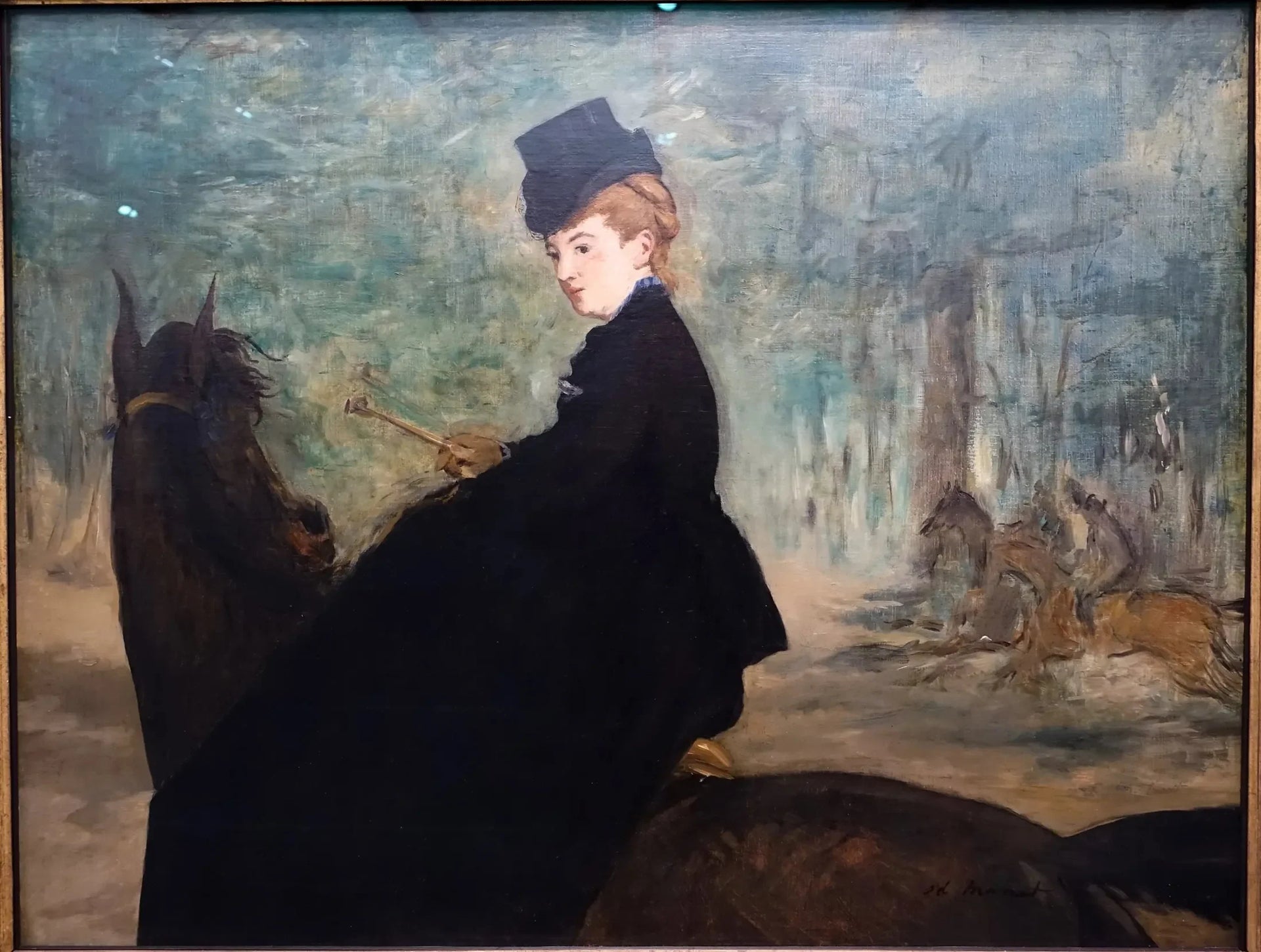 Portrait de Marie Lefébure à cheval - Édouard Manet image 1 reproduction d’œuvre d’art à l’huile