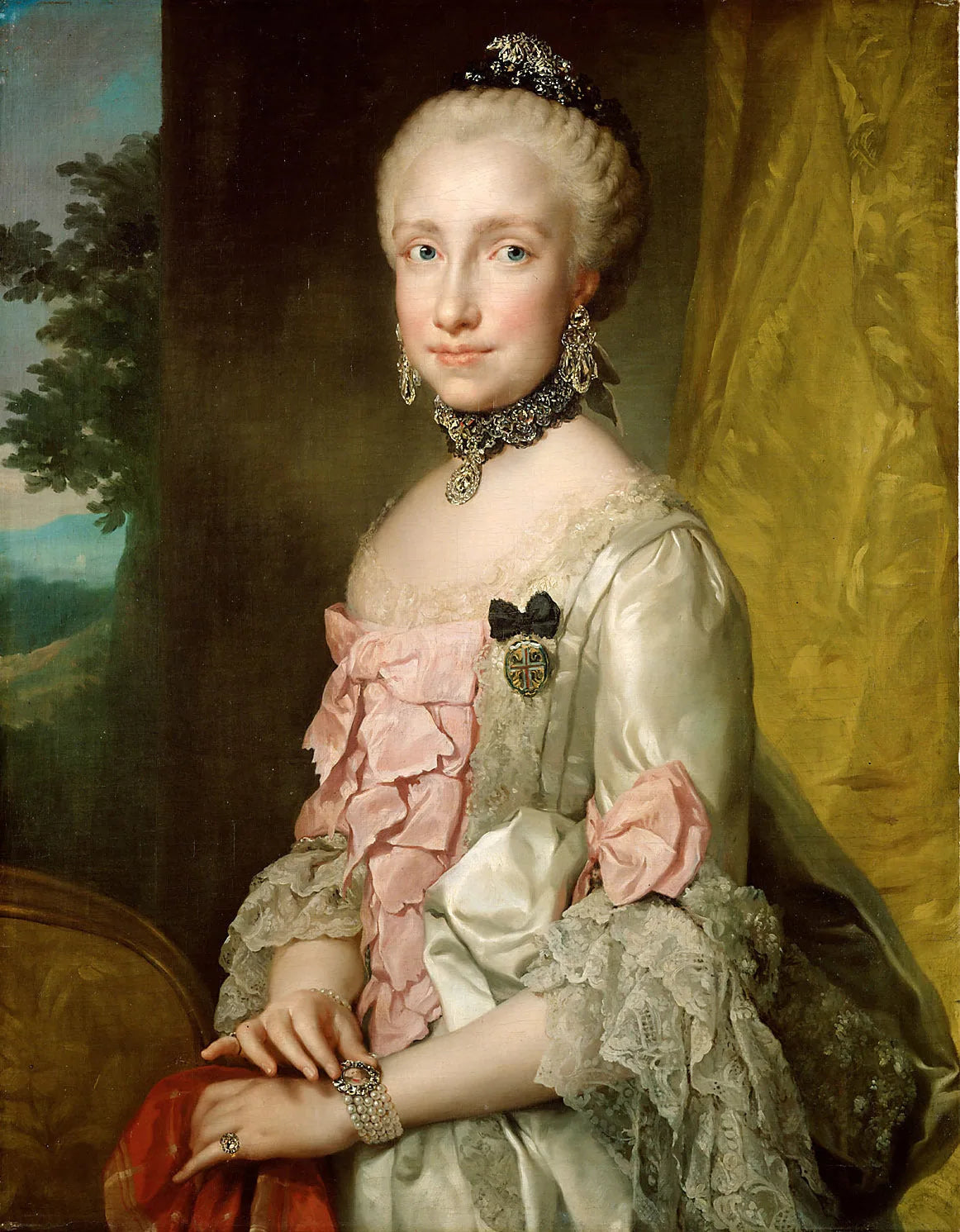 Portrait de Marie-Louise d'Espagne - Anton Raphael Mengs image 1 reproduction de peinture à l’huile