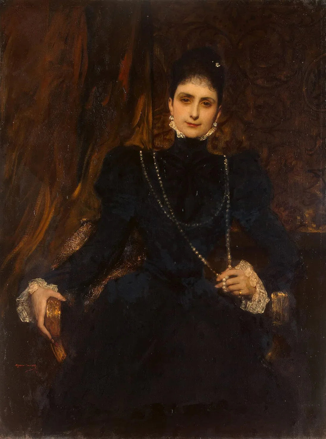 Portrait de Marina Derviz - Jean-Joseph Benjamin-Constant image 1 reproduction d’œuvre d’art à l’huile