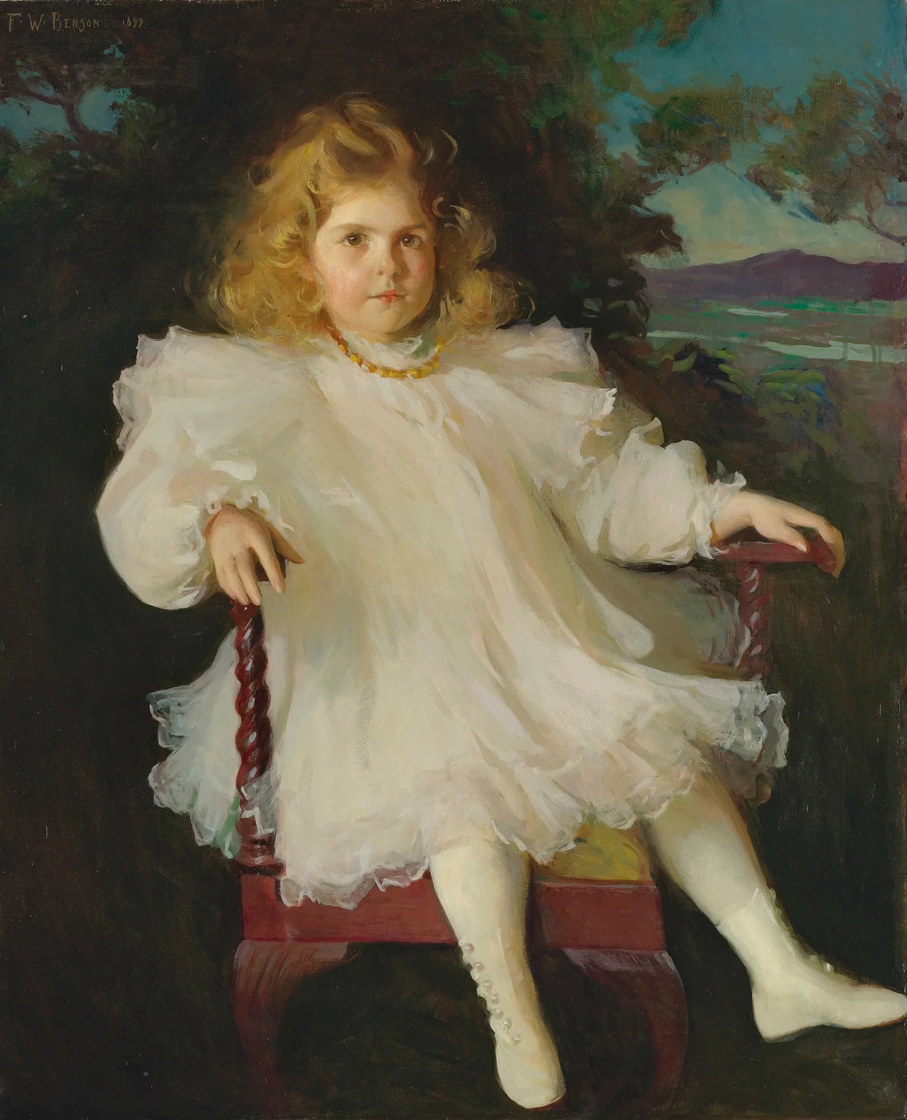 Portrait de Marjorie Coldwell Westinghouse - Frank Weston Benson image 1 tableau peint à l’huile sur toile