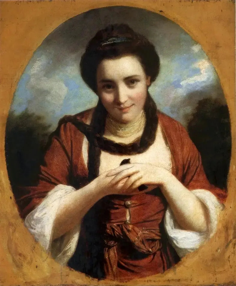 Portrait de Miss Nelly O'Brien avec un oiseau. - Joshua Reynolds image 1 reproduction de peinture à l’huile