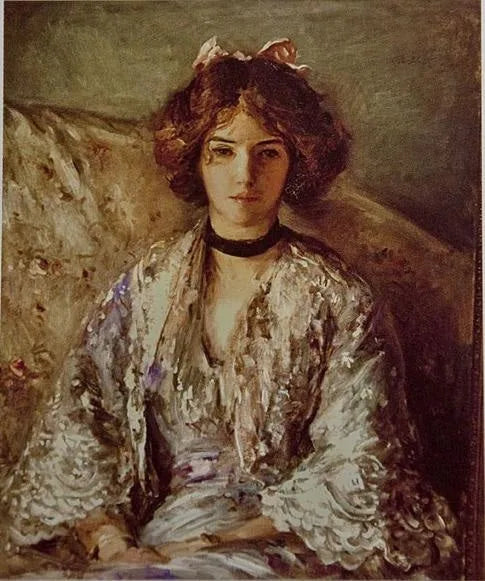 Portrait de Mlle Ethel Warwick - Philip Wilson Steer image 1 copie peinte à la main à l’huile